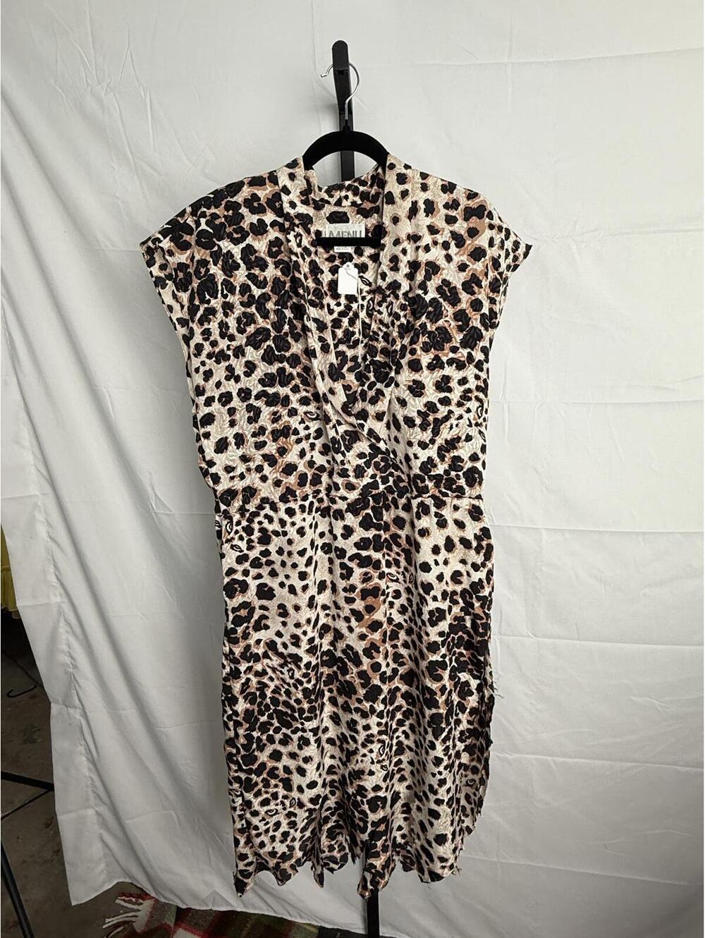 Menu Leopard Print Dress Vintage 1990s Medium/Large